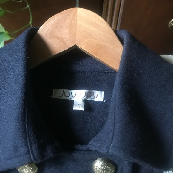 JOY JOY Navy & Plaid Wool Cape - Picture 7 of 7
